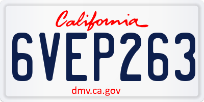 CA license plate 6VEP263