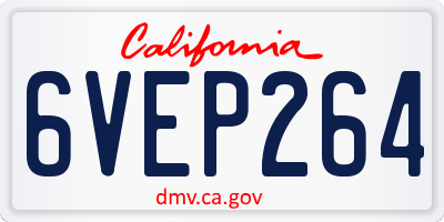 CA license plate 6VEP264