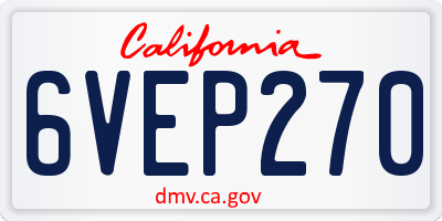CA license plate 6VEP270
