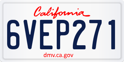 CA license plate 6VEP271