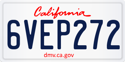 CA license plate 6VEP272