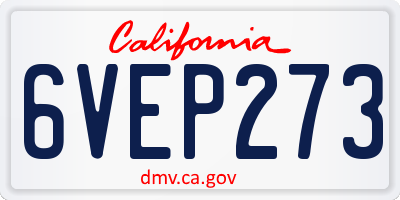 CA license plate 6VEP273