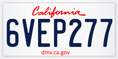 CA license plate 6VEP277