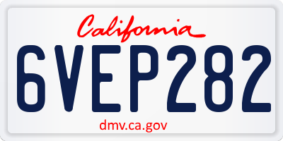 CA license plate 6VEP282