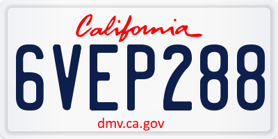 CA license plate 6VEP288