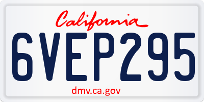 CA license plate 6VEP295