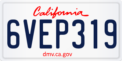 CA license plate 6VEP319