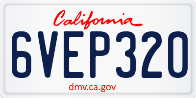 CA license plate 6VEP320
