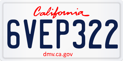 CA license plate 6VEP322