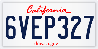 CA license plate 6VEP327