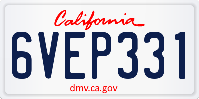 CA license plate 6VEP331