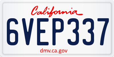 CA license plate 6VEP337