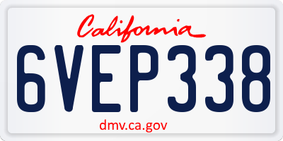 CA license plate 6VEP338