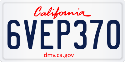 CA license plate 6VEP370