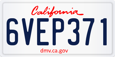 CA license plate 6VEP371