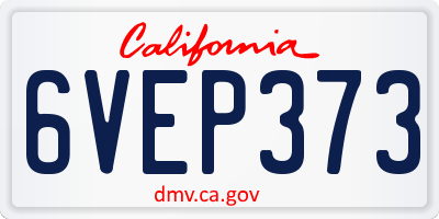 CA license plate 6VEP373