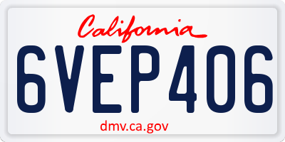 CA license plate 6VEP406
