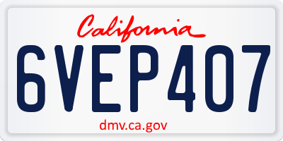 CA license plate 6VEP407