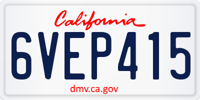 CA license plate 6VEP415