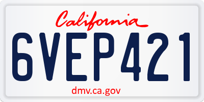 CA license plate 6VEP421