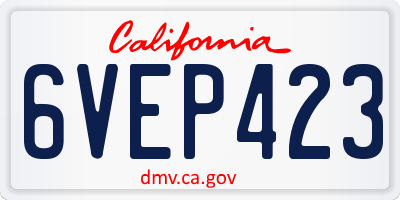 CA license plate 6VEP423