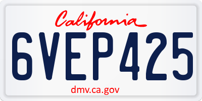 CA license plate 6VEP425