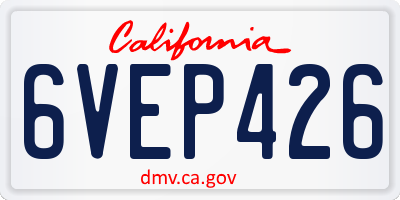 CA license plate 6VEP426