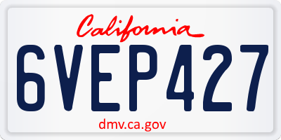 CA license plate 6VEP427