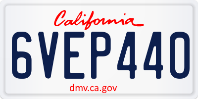 CA license plate 6VEP440