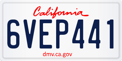 CA license plate 6VEP441