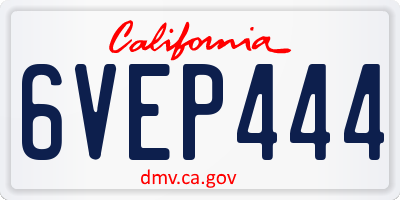 CA license plate 6VEP444