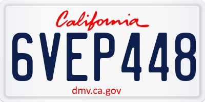CA license plate 6VEP448