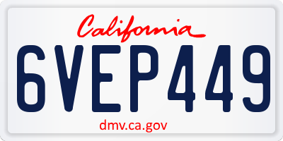 CA license plate 6VEP449