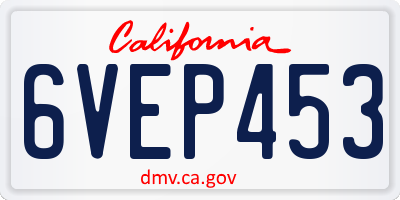 CA license plate 6VEP453