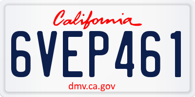 CA license plate 6VEP461