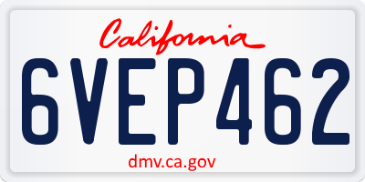 CA license plate 6VEP462