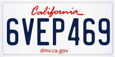 CA license plate 6VEP469