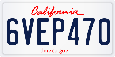 CA license plate 6VEP470