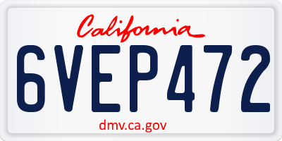 CA license plate 6VEP472