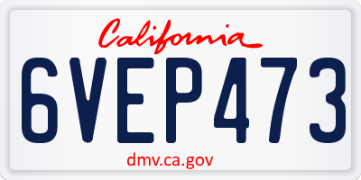 CA license plate 6VEP473