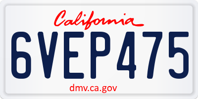 CA license plate 6VEP475