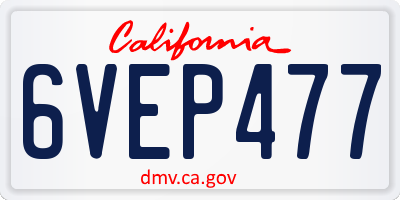 CA license plate 6VEP477