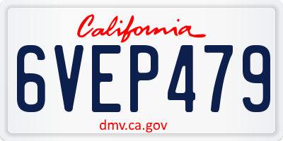 CA license plate 6VEP479