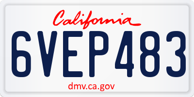 CA license plate 6VEP483