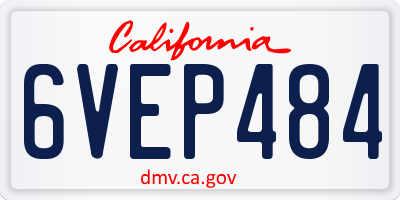 CA license plate 6VEP484