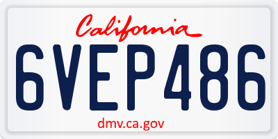 CA license plate 6VEP486