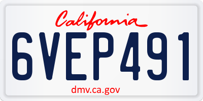 CA license plate 6VEP491