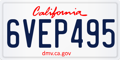 CA license plate 6VEP495