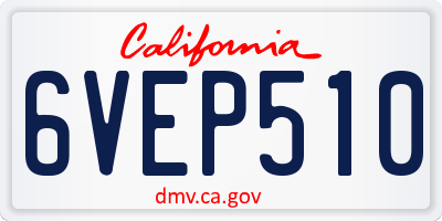 CA license plate 6VEP510