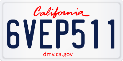CA license plate 6VEP511